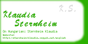 klaudia sternheim business card